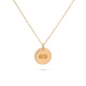 Collier Mantra infini laiton doré 3 microns imaginé et créé par Chloé Rose